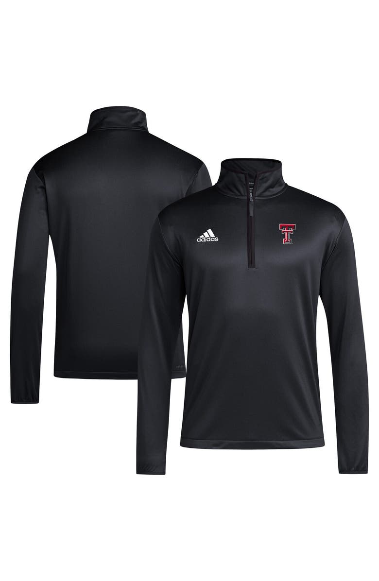 adidas Men's adidas Black Texas Tech Red Raiders 2024 Coaches Sidelines AEROREADY Quarter-Zip Jacket, Main, color, Black