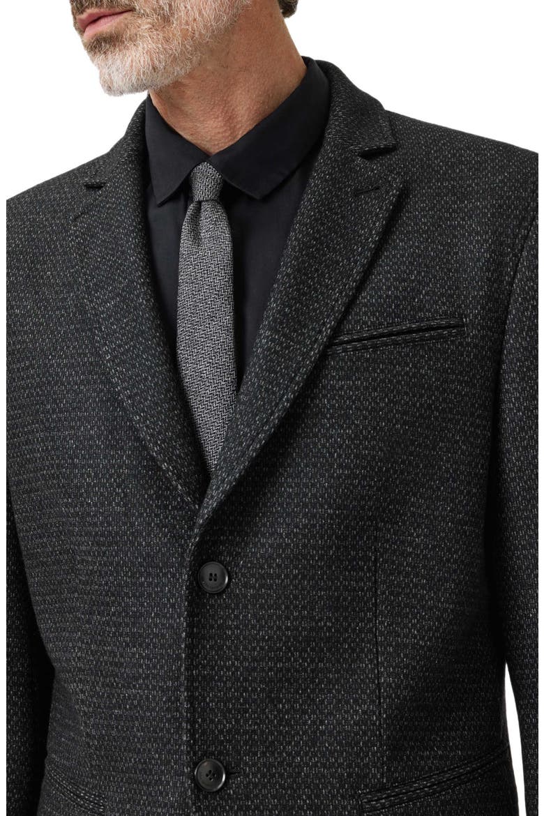 Alllen Charcoal Grey Textured Stretch Wool & Cotton Blend Suit Jacket, Alternate, color, CHARCOAL