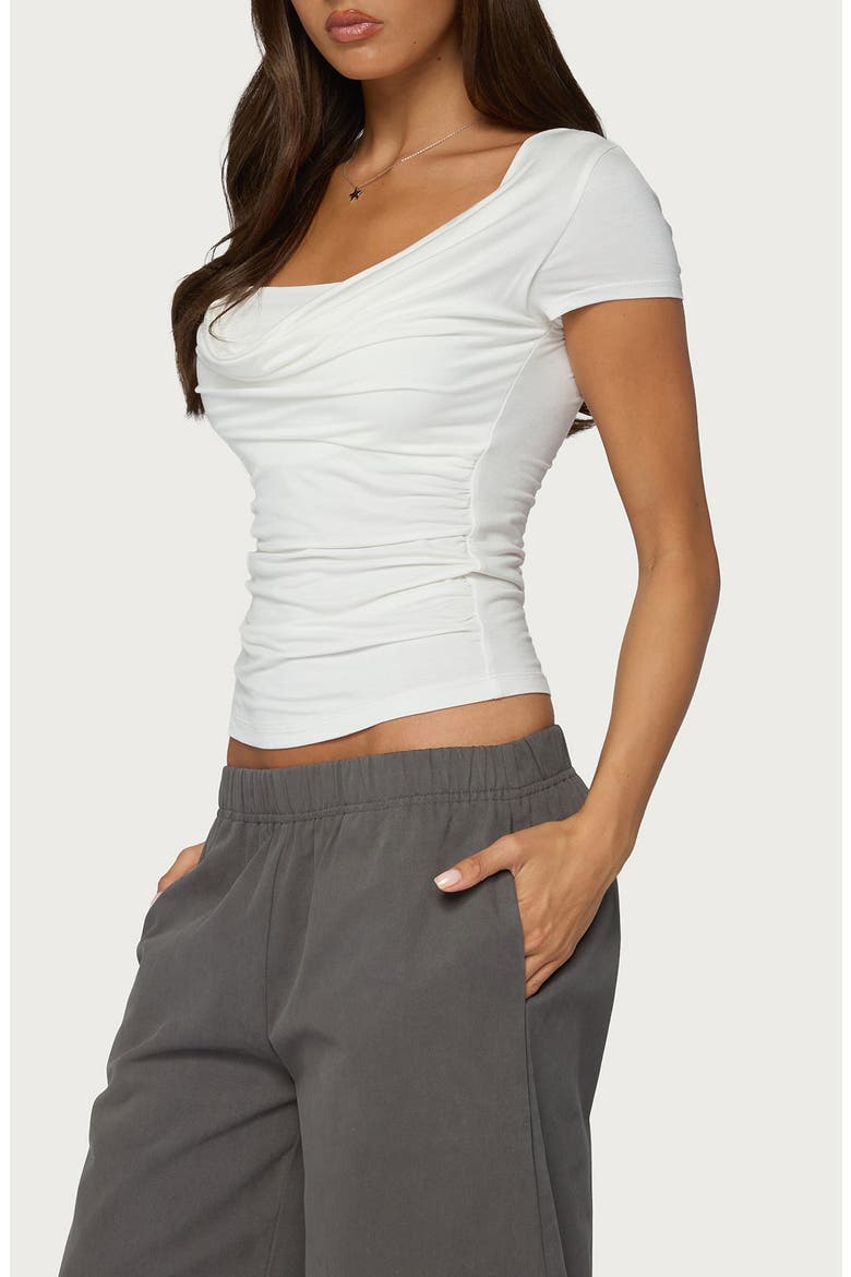 Yoya Layered Cowl Neck Top, Alternate, color, CREAM