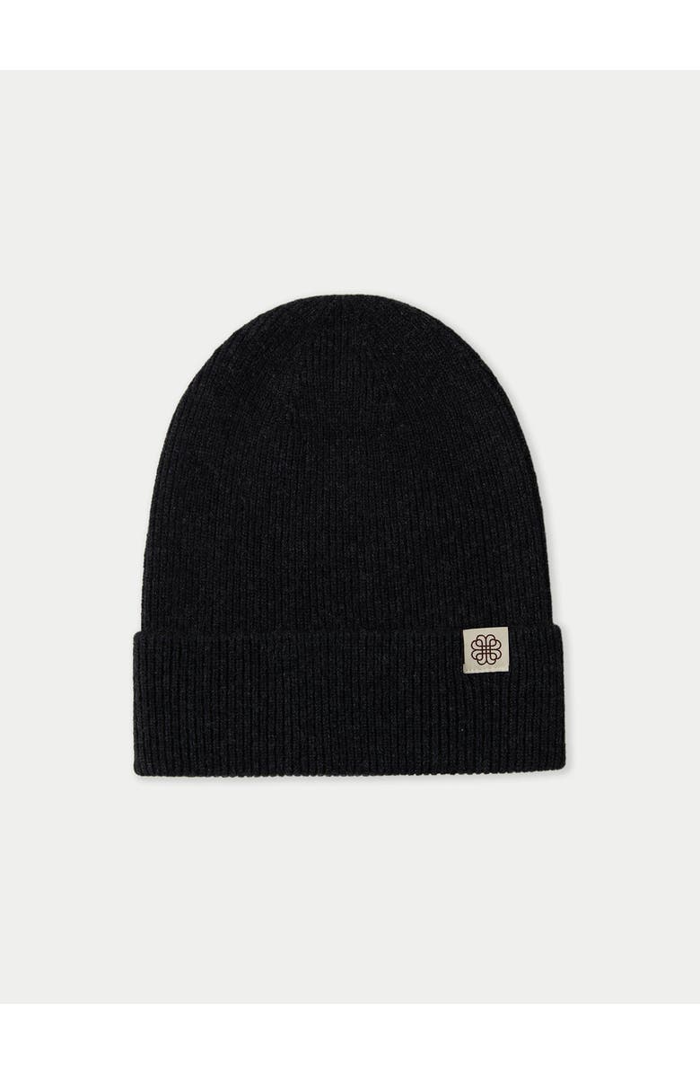 GOBI Mongolian Cashmere Cashmere Rib Knit Beanie, Main, color, Black