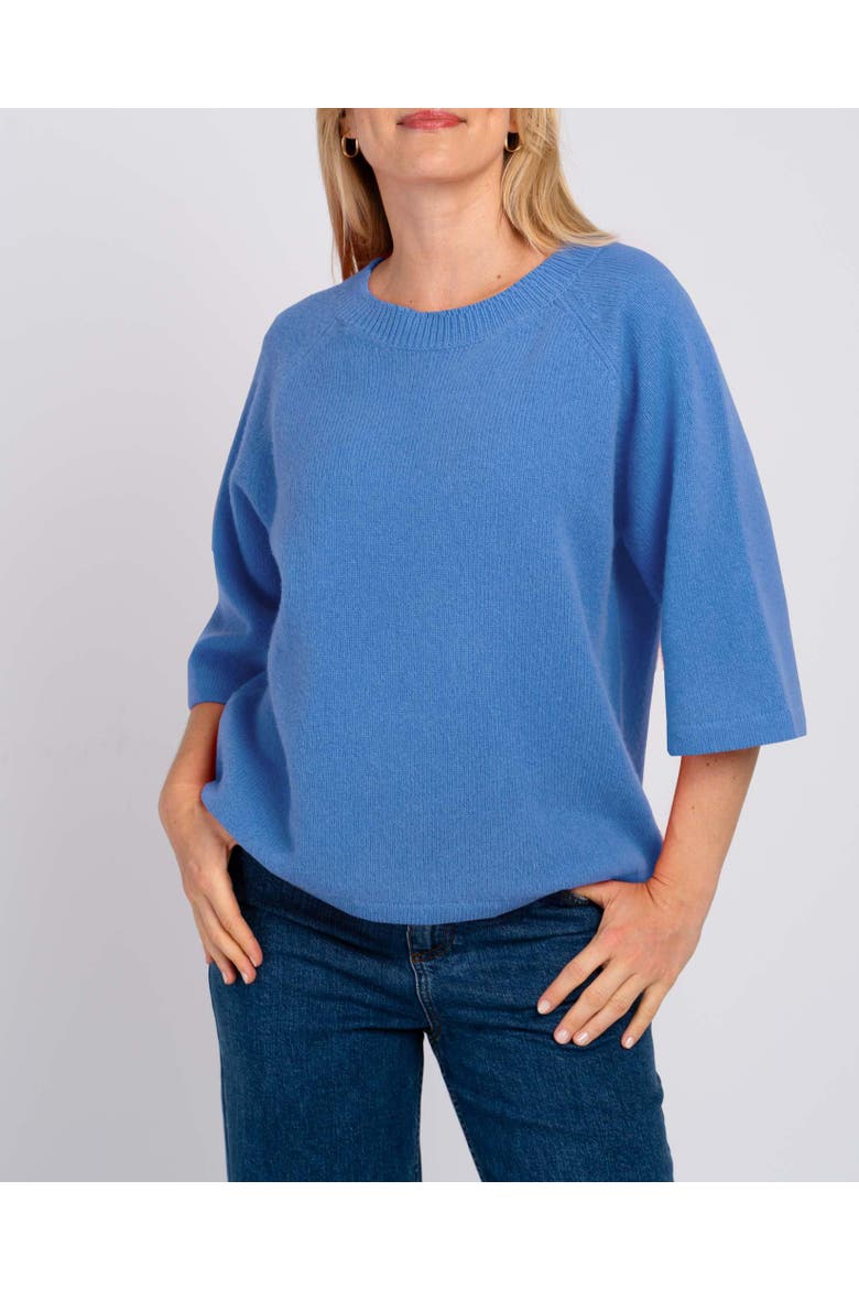Maisie 3/4 Sleeve Round Neck Sweater, Alternate, color, Cornflower Marl