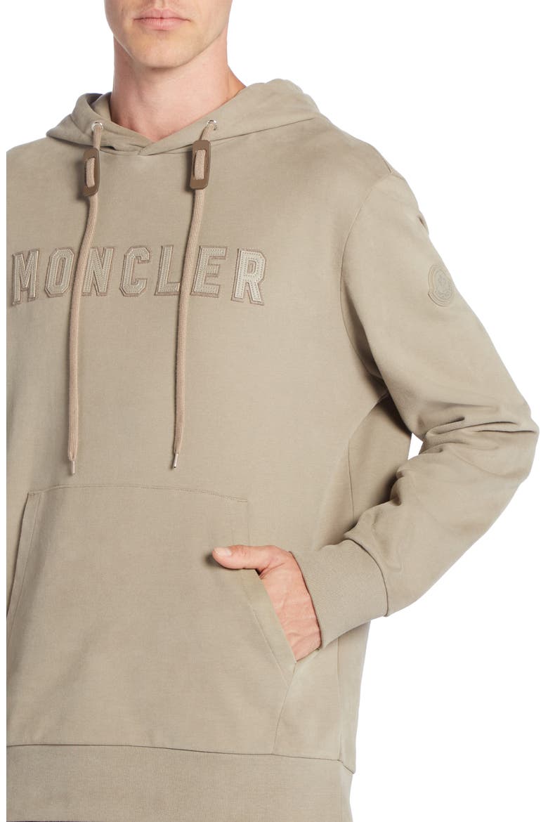 Logo Appliqué Cotton Hoodie, Alternate, color, MUD BROWN