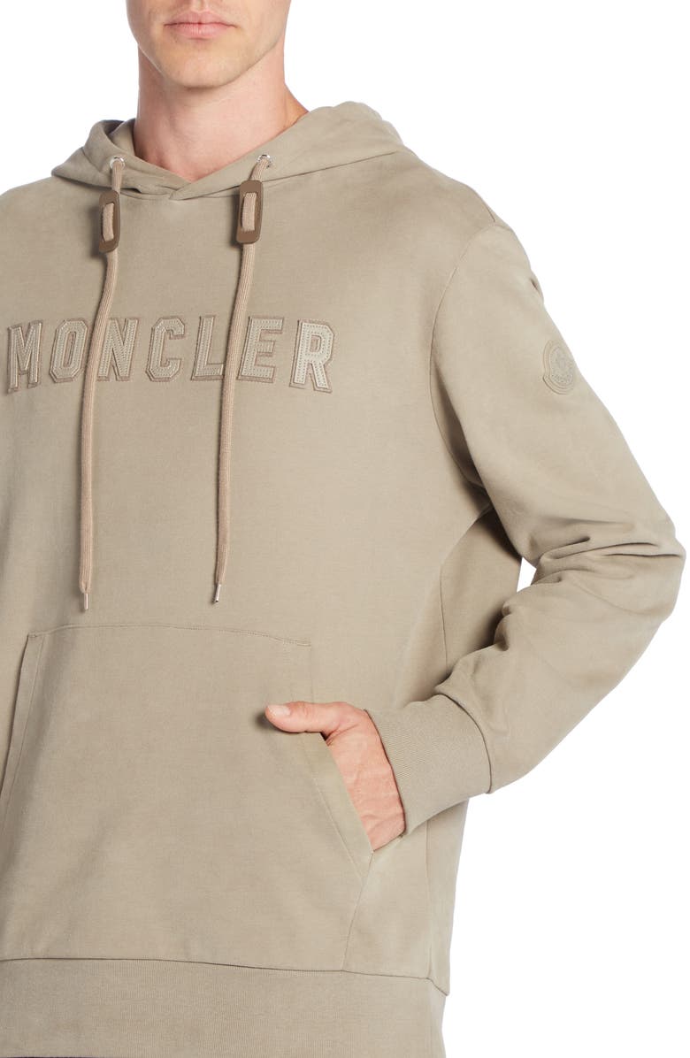 Moncler Logo Appliqué Cotton Hoodie, Alternate, color,