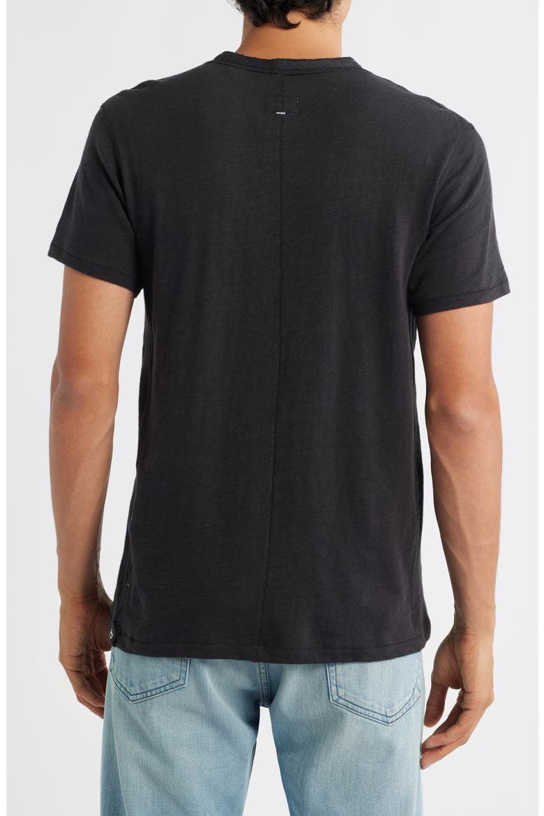 Classic Short Sleeve Flame Henley, Alternate, color, JET BLACK