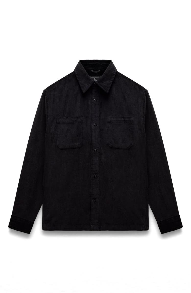 Reigning Champ Campus Corduroy Overshirt, Alternate, color, Black