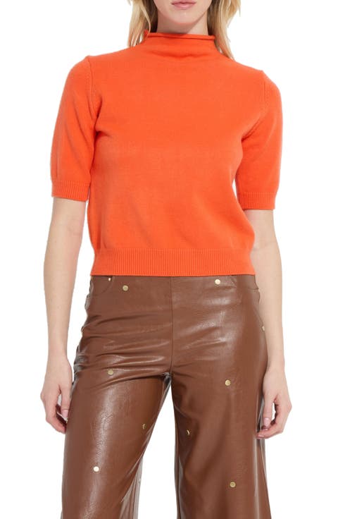 Delphina Short Sleeve Mock Neck Sweater