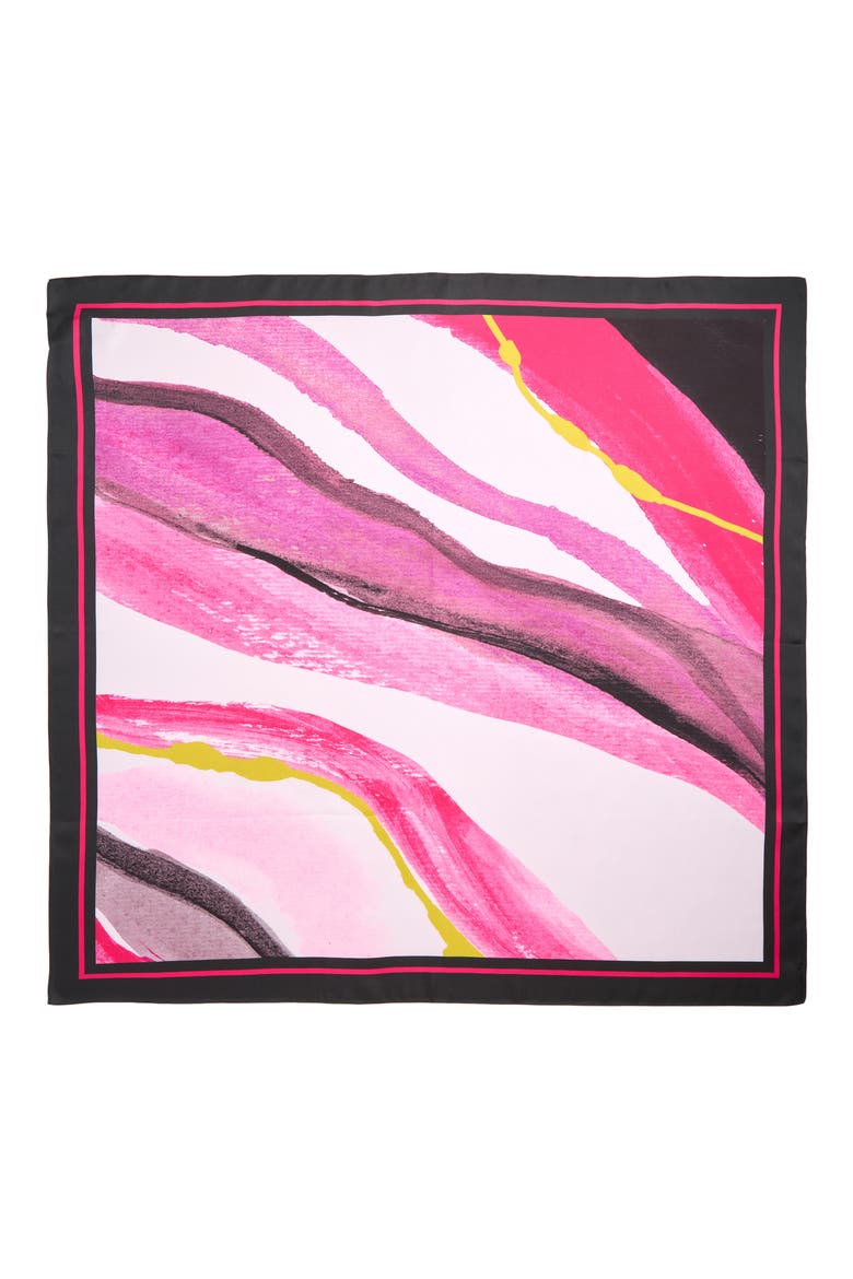 Printed Square Silk Scarf, Alternate, color, MUSTARD WATERCOLOR