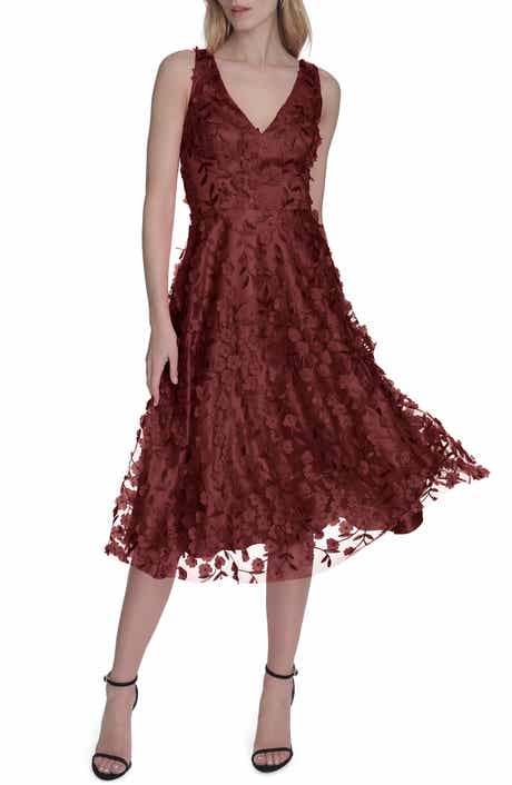 Eliza J 3D Appliqué Fit & Flare Cocktail Dress