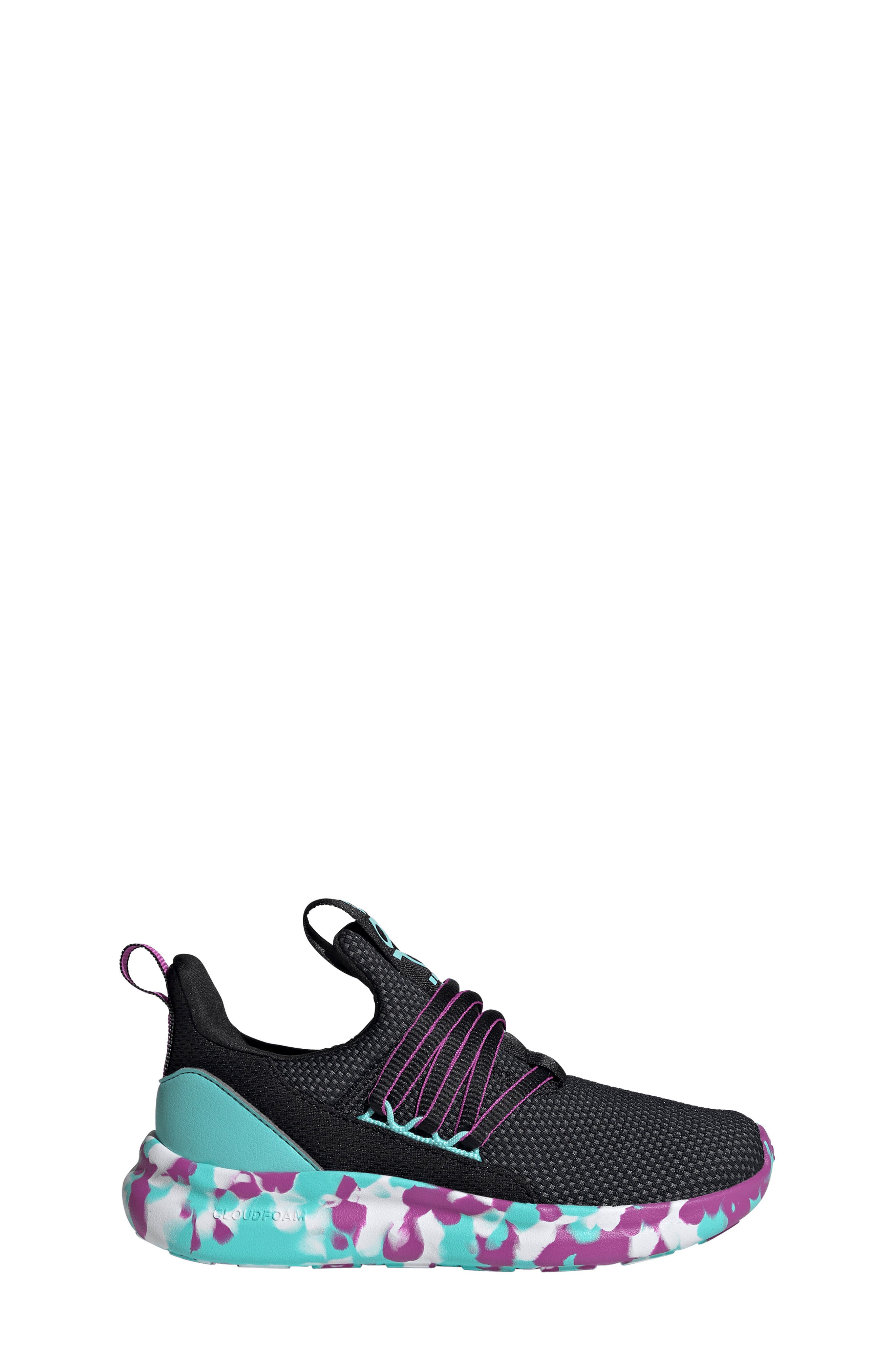 adidas Kids' Lite Racer Adapt 7-0 Sneaker, Alternate, color, Black/ Purple / Aqua