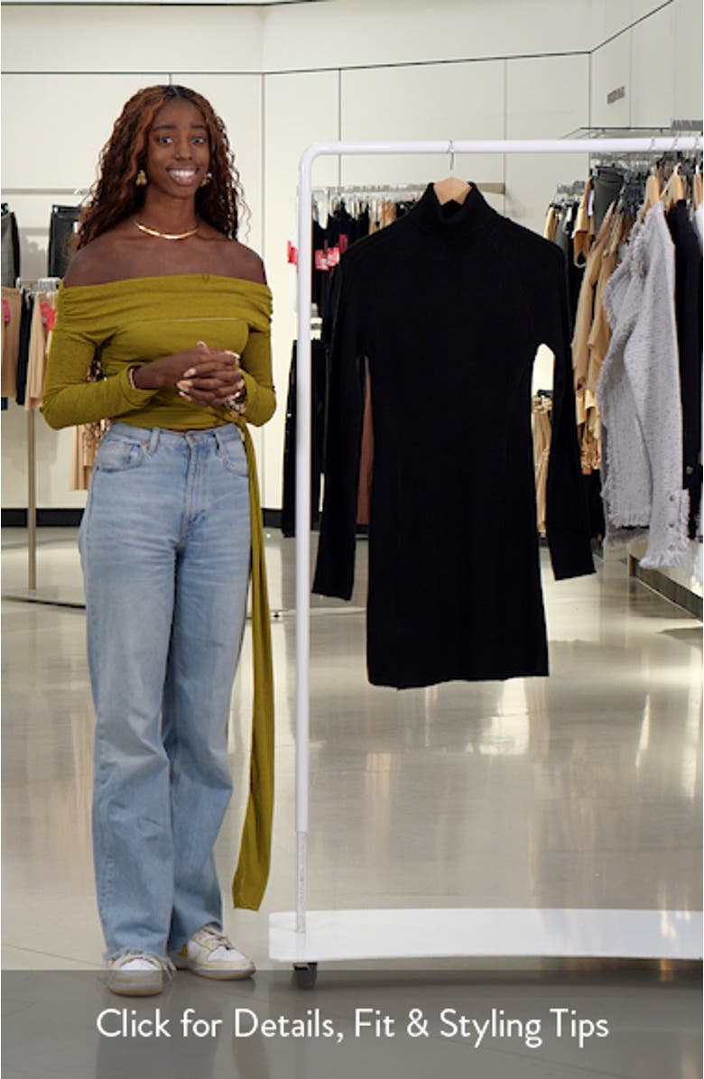 Turtleneck Long Sleeve Sweater Minidress, sales video thumbnail