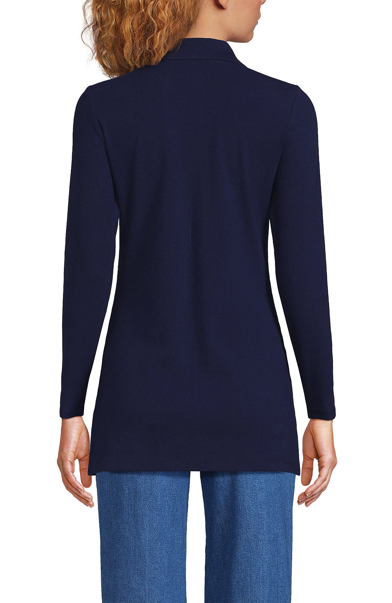 Long Sleeve Polished Rib Button Through Tunic Shirt - image 4
