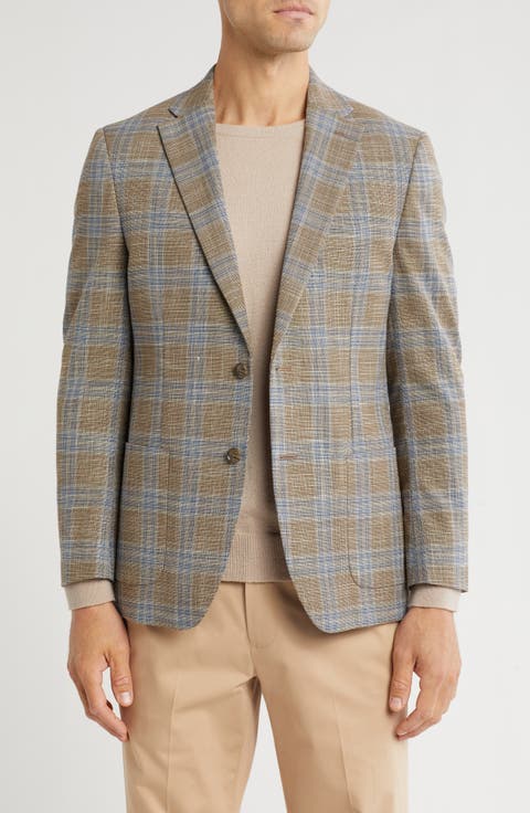 Recycled Polyester Blend Check Sports Coat