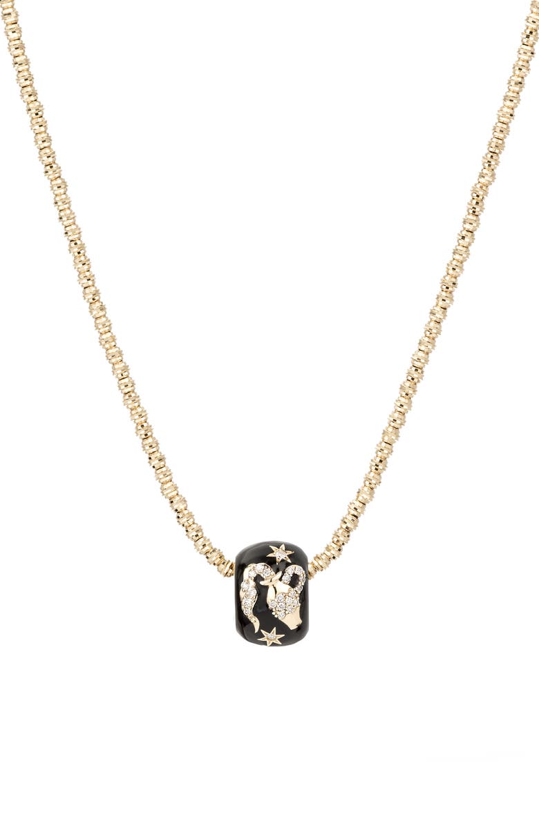 Adina Reyter Diamond Zodiac Pendant Necklace, Main, color, Yellow Gold - Aquarius
