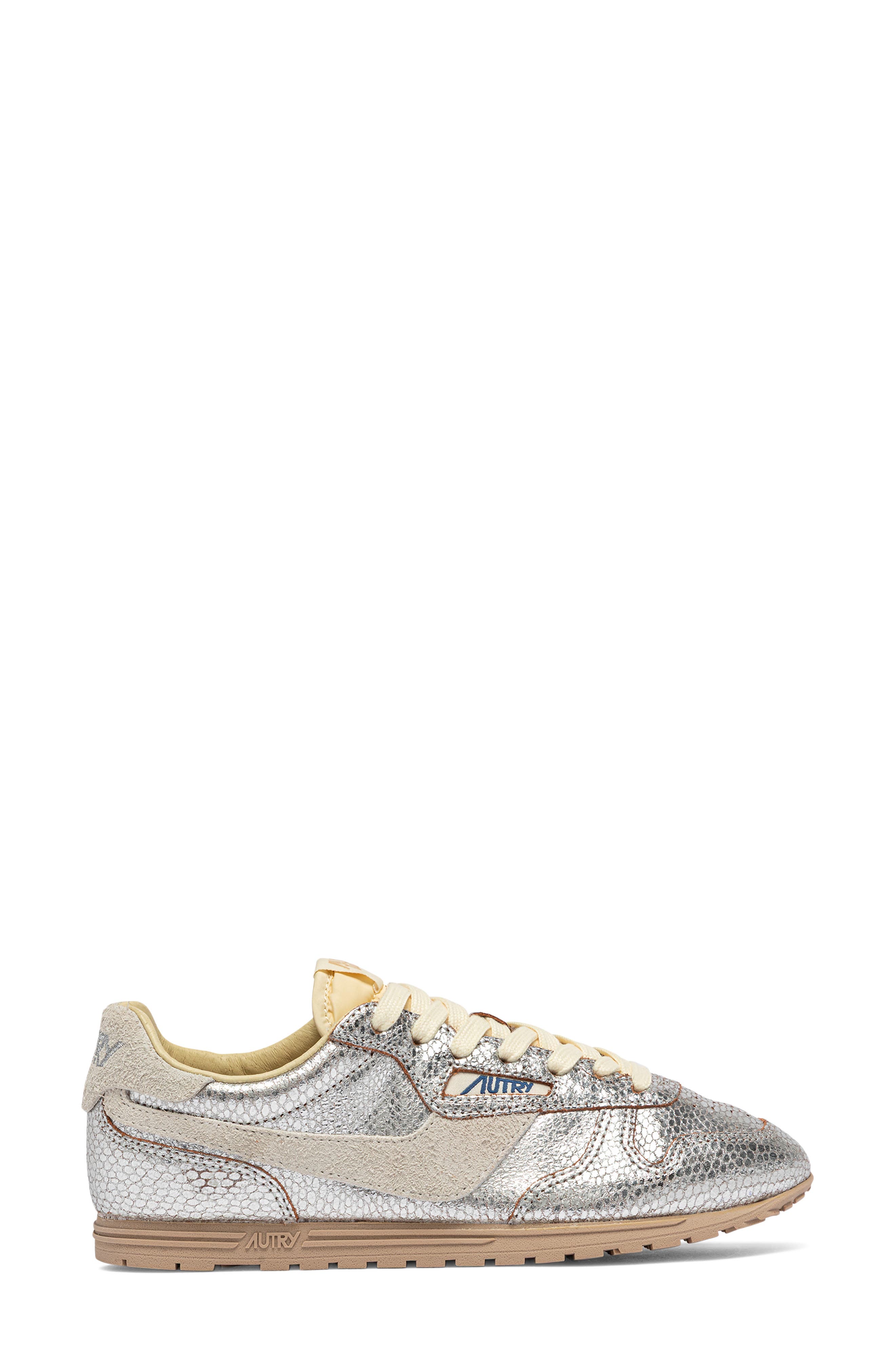 Windspin Low Leather Sneaker, Main, color, SNAKE PRINT/ SILVER