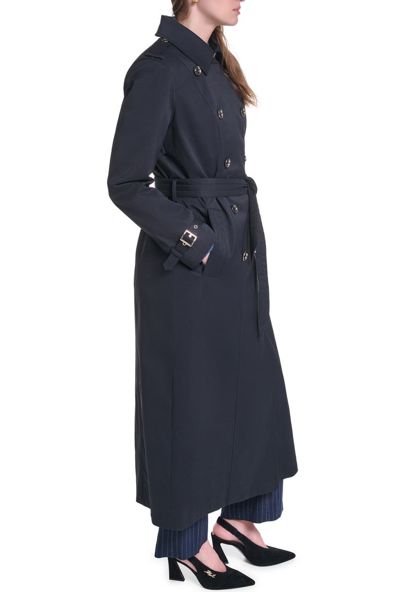 Belted Trench Coat, Alternate, color, BLACK