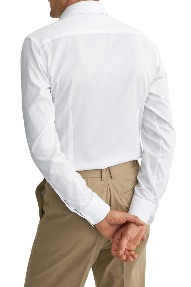 Contemporary Fit Cotton Twill Dress Shirt, Alternate, color, WHITE