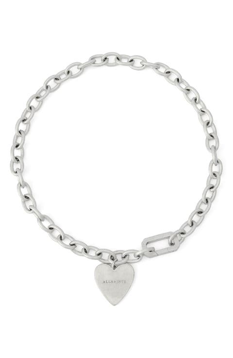 Heart Charm Chain Link Necklace