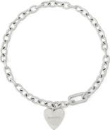 AllSaints Heart Charm Chain Link Necklace