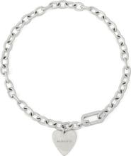 AllSaints Heart Charm Chain Link Necklace