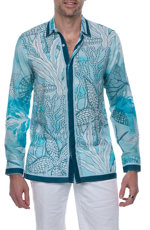 Resort Extra Trim Fit Linen & Cotton Button-Up Shirt