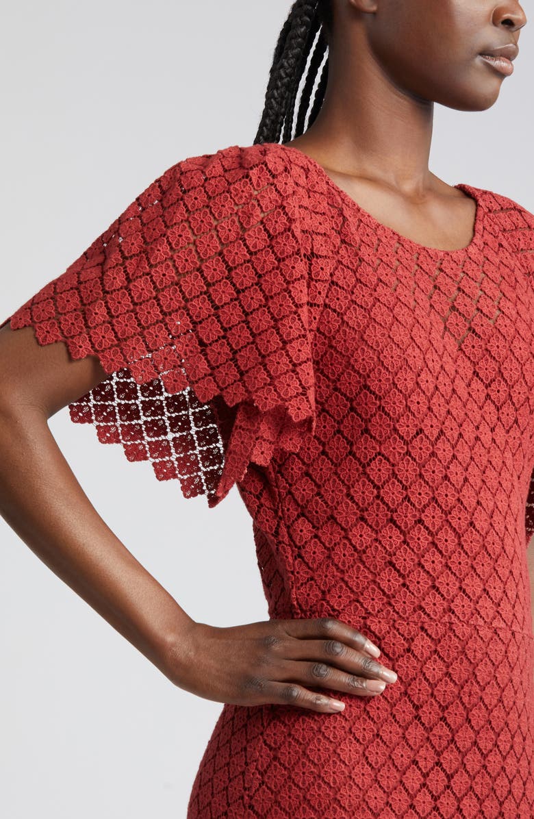 THE GREAT. The Harmony Cotton Lace Dress, Alternate, color, 