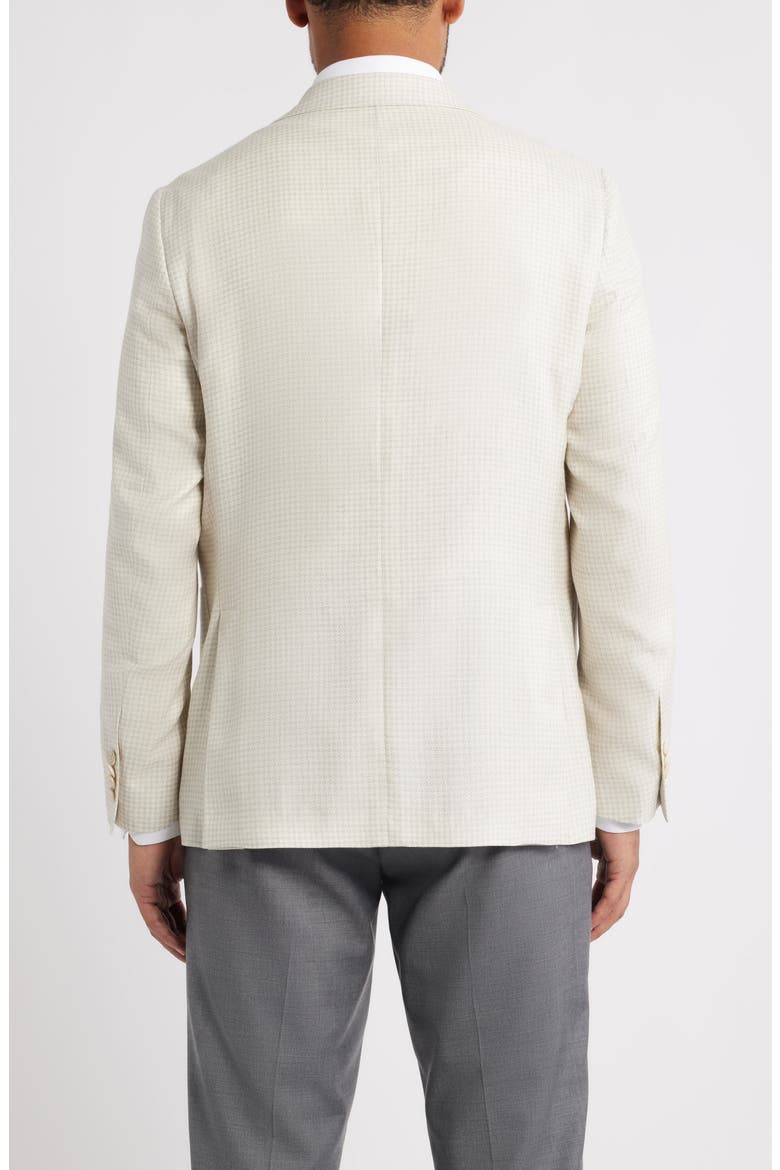 Madison Mini Check Wool, Silk & Linen Sport Coat, Alternate, color, OFF WHITE