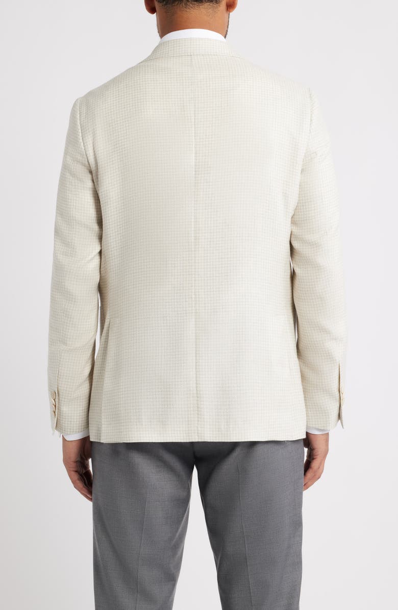 Jack Victor Madison Mini Check Wool, Silk & Linen Sport Coat, Alternate, color, Off White