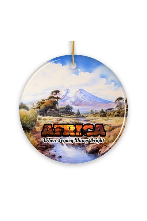 Africa Sunset Safari Landscape Ornament - Version 3