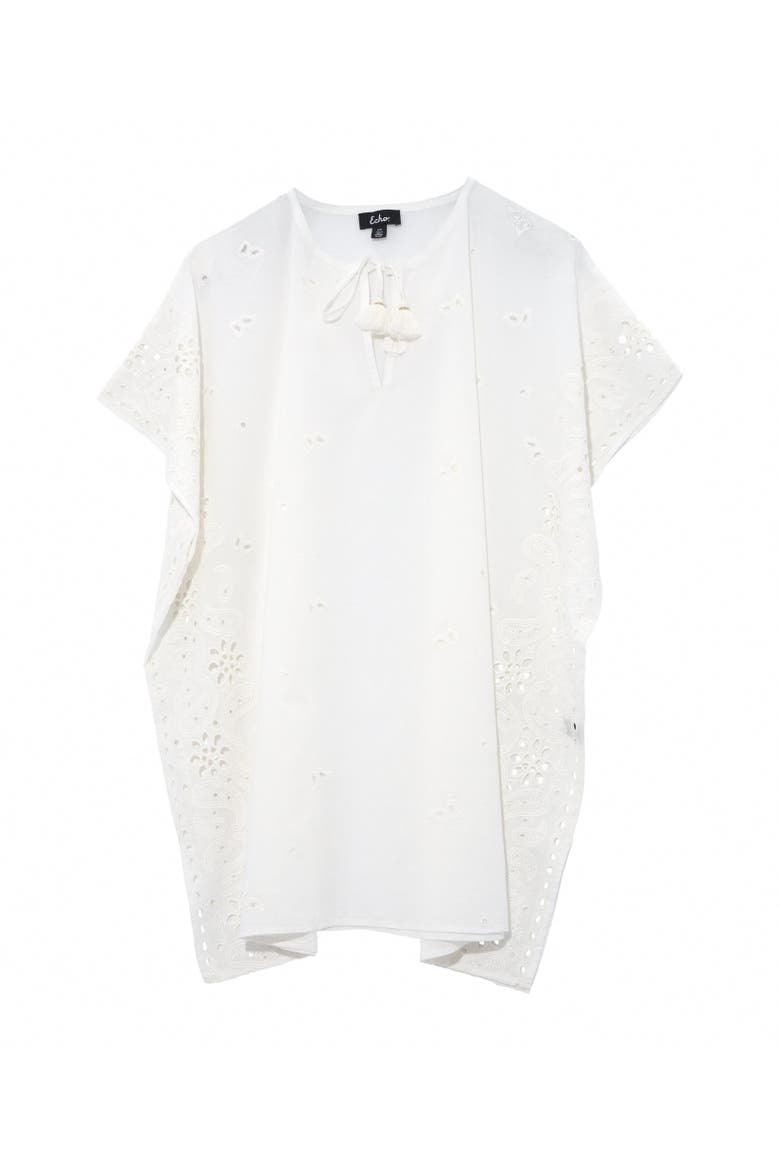 Bandana Embroidered Caftan, Main, color, Cream