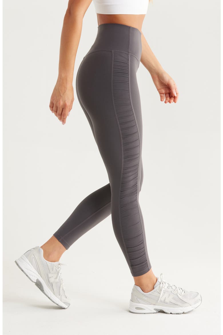 Studio Luxe Ruched Leggings, Alternate, color, GREY FORGED