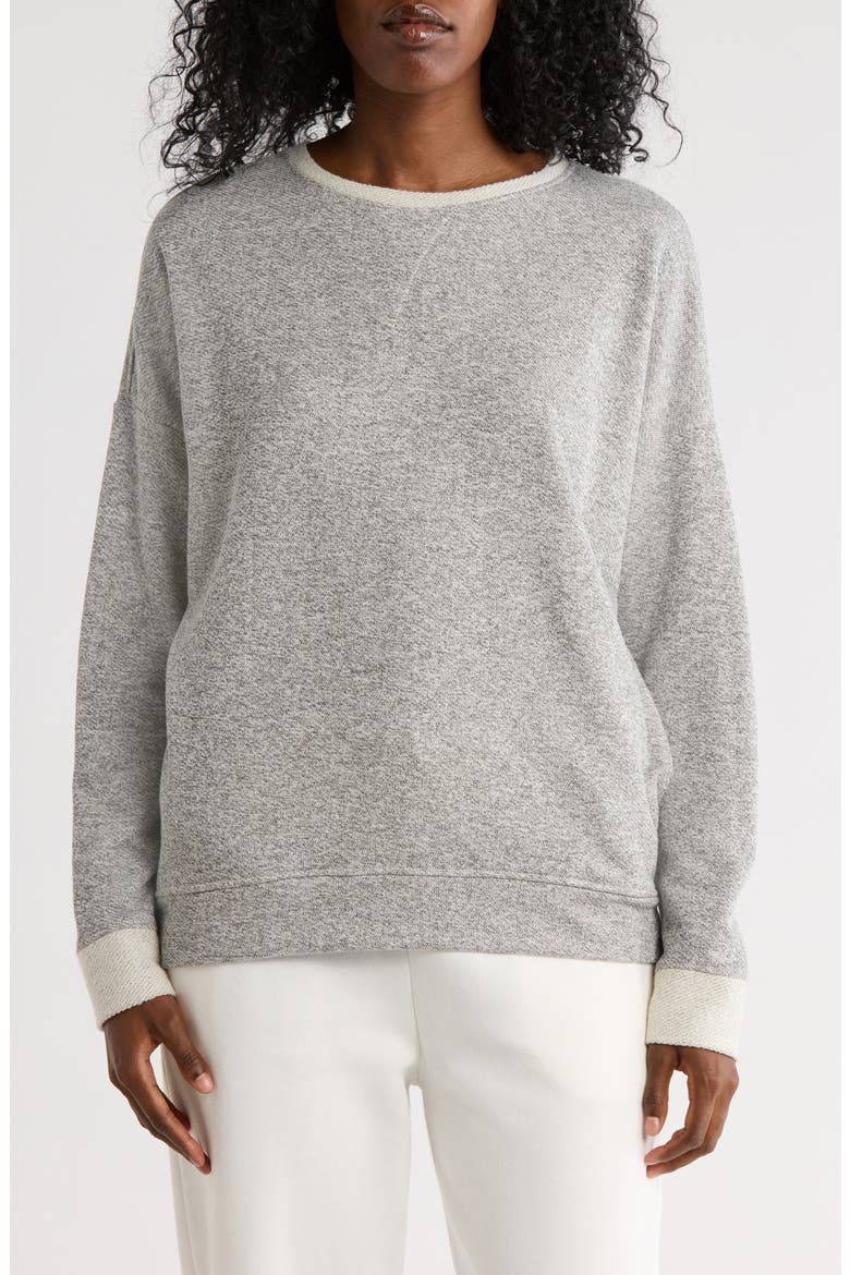 French Terry Sweatshirt, Main, color, HEATHER GREY