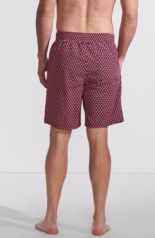 Lands' End 9" Volley Hydroliner Swim Trunks In Midnight Plum Geo