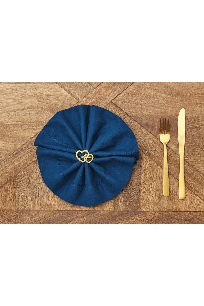 Gold Double Hearts Premium Valentine's Day Napkin Ring, Alternate, color, Gold