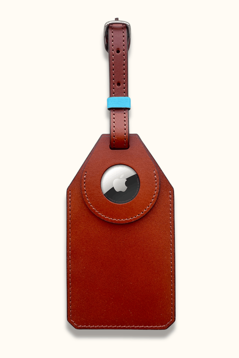 The Toscano Italian Leather AirTag Luggage Tag