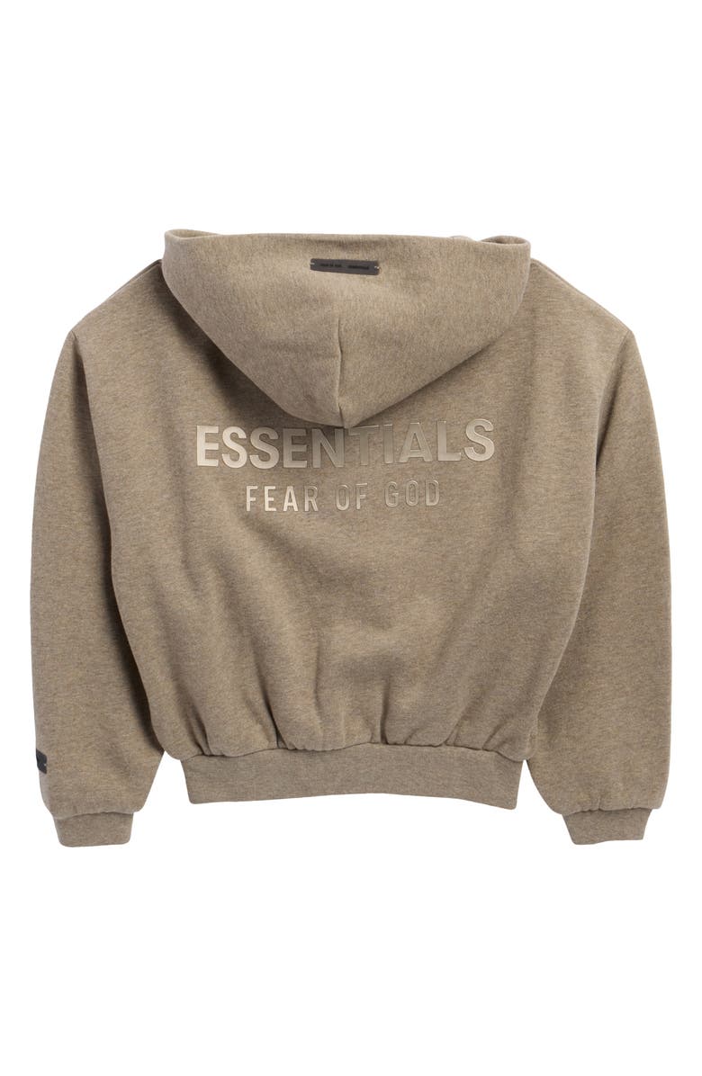 Fear of God Essentials Kids' Metallic Logo Full Zip Fleece Hoodie, Alternate, color,