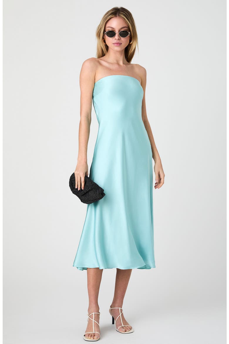 french connection women's oona strapless satin midi dress reviews French Connection Women's Oona Satin Strapless Midi Dress