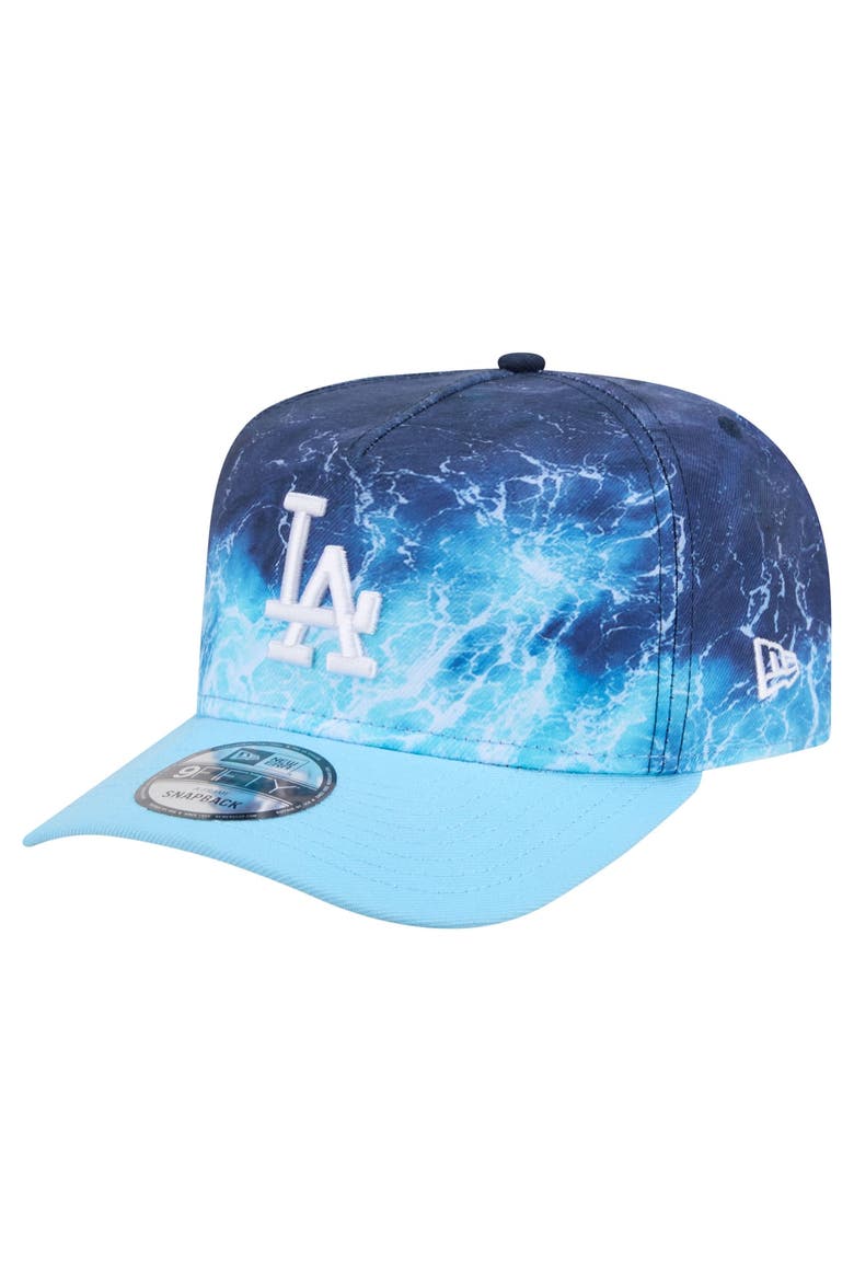 Men's New Era  Light Blue Los Angeles Dodgers Deep Water Pre-Curved 9FIFTY A-Frame Snapback Hat, Main, color, Light Blue