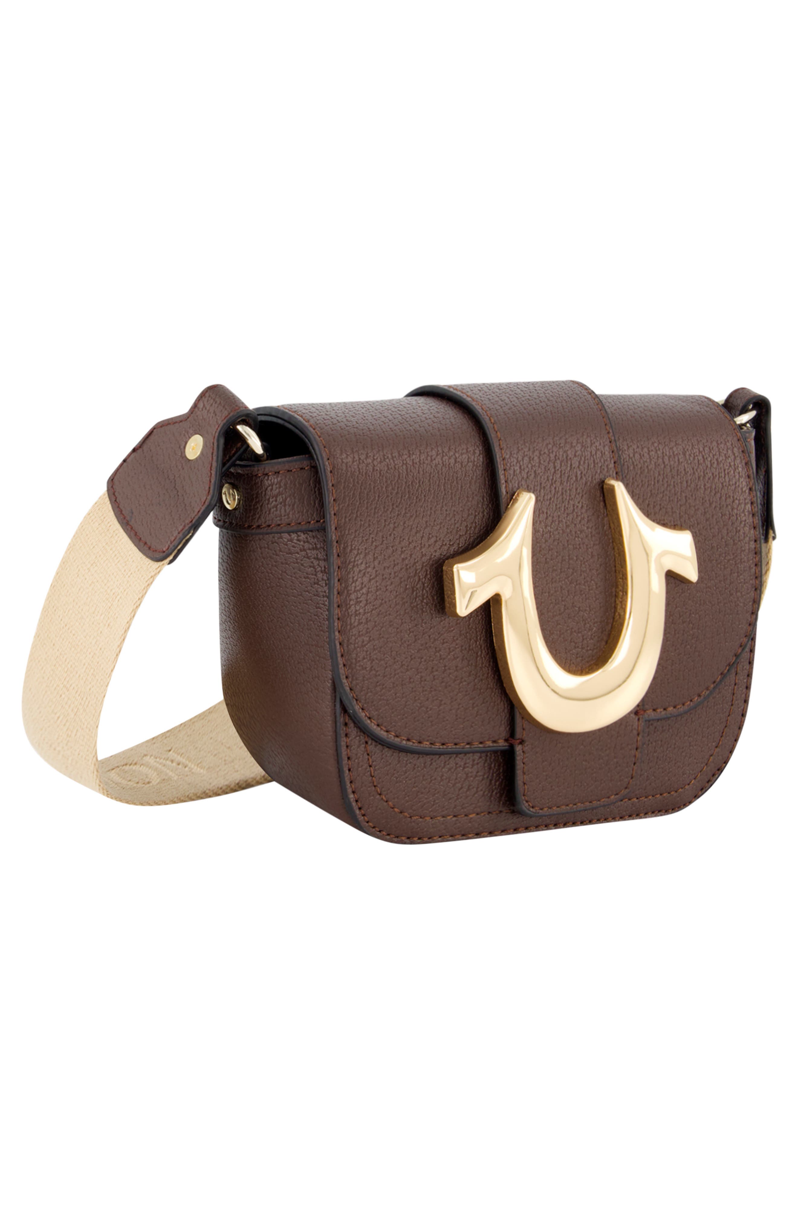 Horseshoe Mini Flap Crossbody Bag, Alternate, color, BROWN