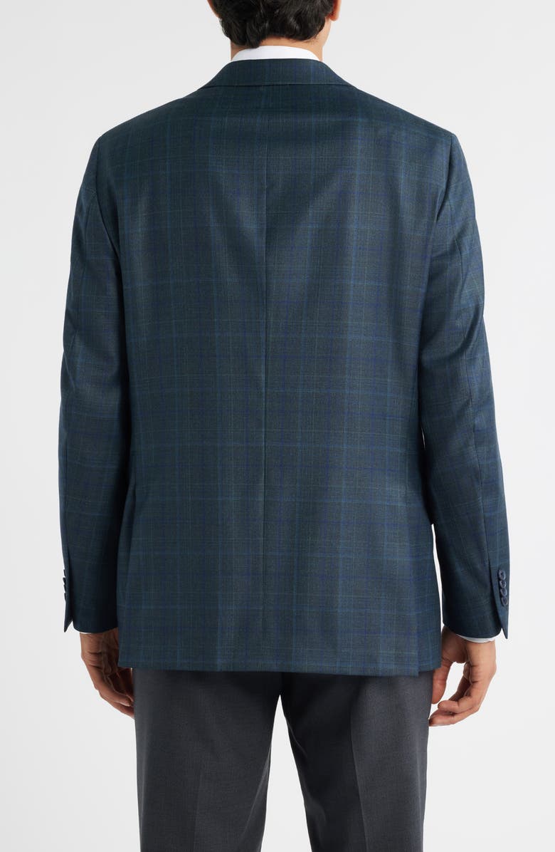 Peter Millar Hartford Classic Fit Green Plaid Wool Sport Coat, Alternate, color, Green