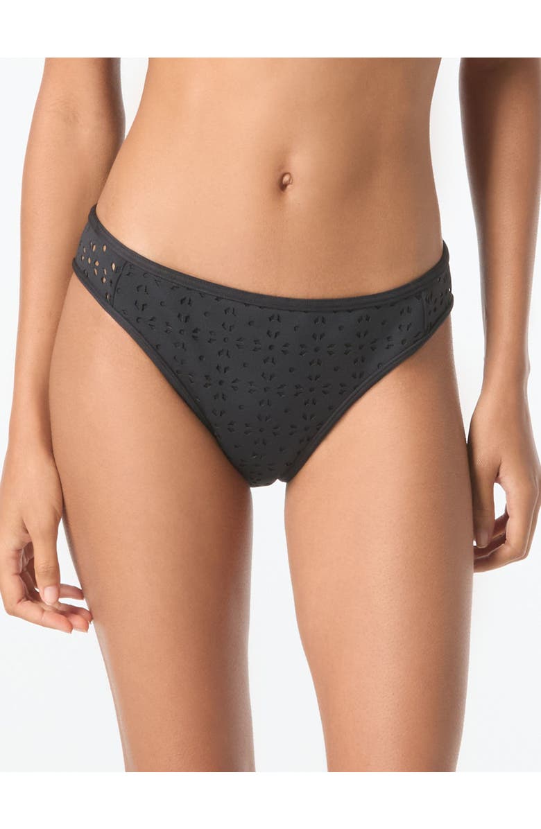 MICHAEL Michael Kors High Leg Bikini Bottom, Main, color, 001-Black