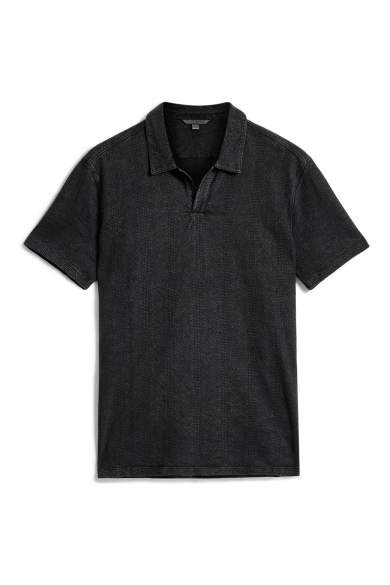 Zion Jacquard Garment Polo, Alternate, color, BLACK