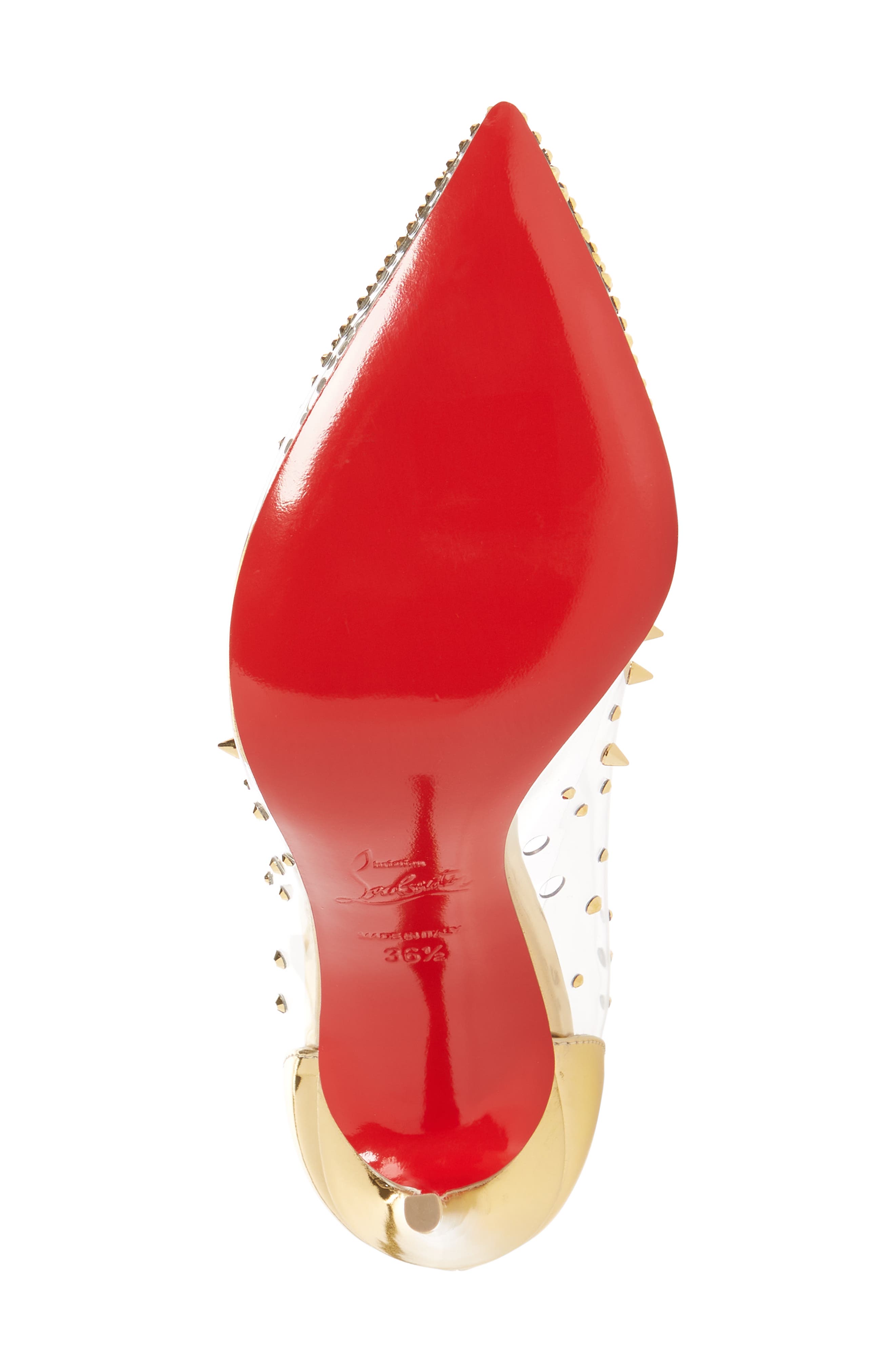 Christian Louboutin Grotika Spike Clear Pump, Alternate, color, 