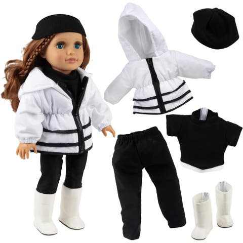 6pc Winter Doll Outfit for 18" Dolls - Compatible with American Girl- Clothes & Accessories