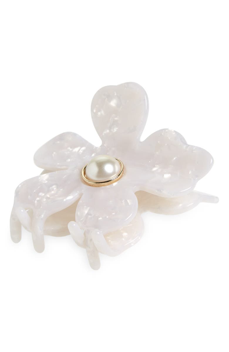 Lele Sadoughi Lily Imitation Pearl Claw Clip, Main, color,