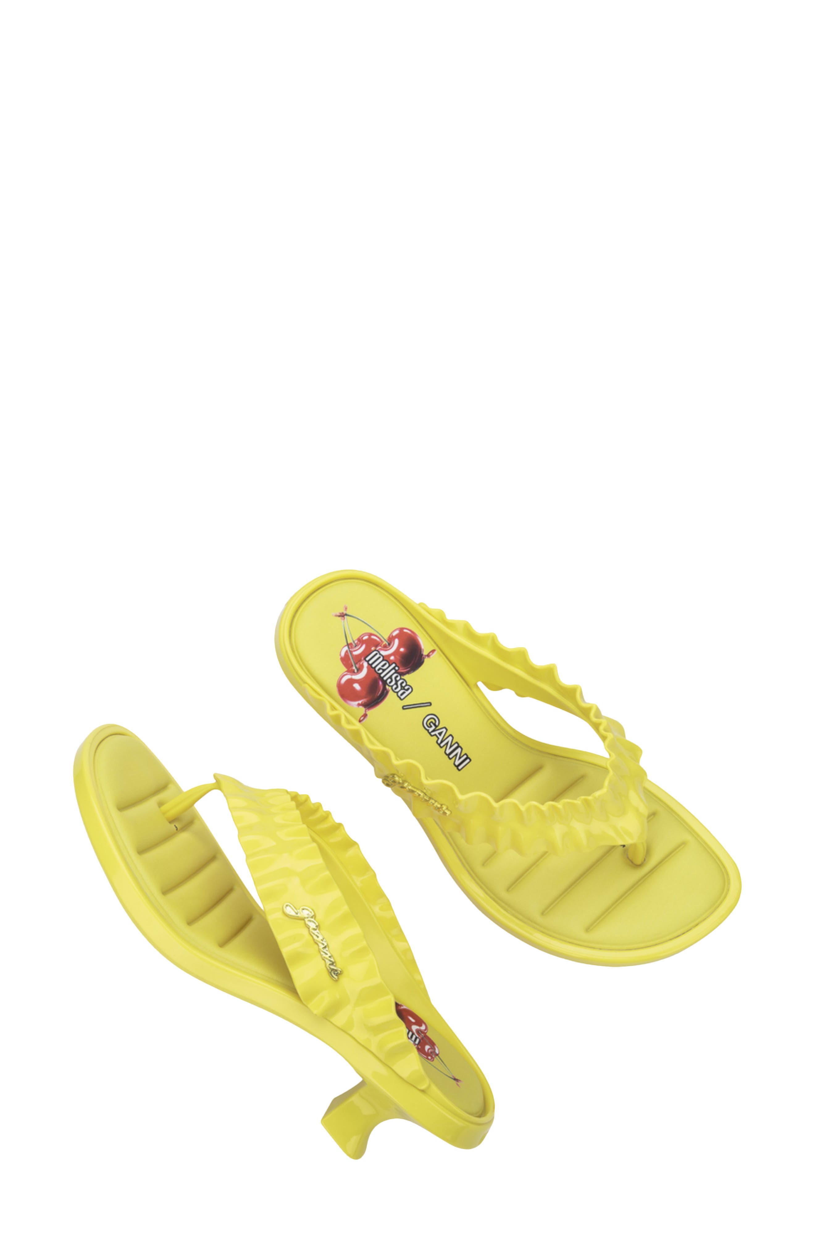 x Ganni Kitten Heel Flip Flop, Alternate, color, YELLOW
