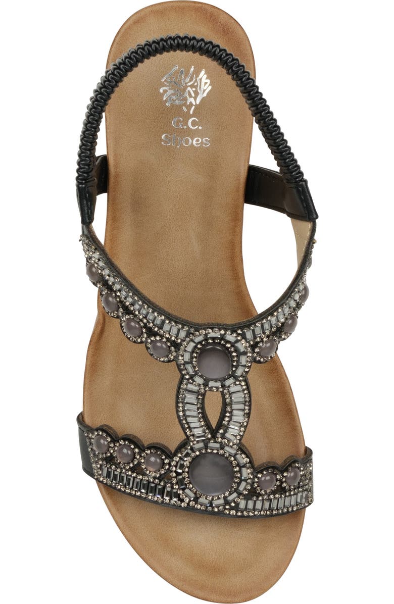 GOOD CHOICE NEW YORK Fiah Embellished Ankle Strap Wedge Sandal, Alternate, color,