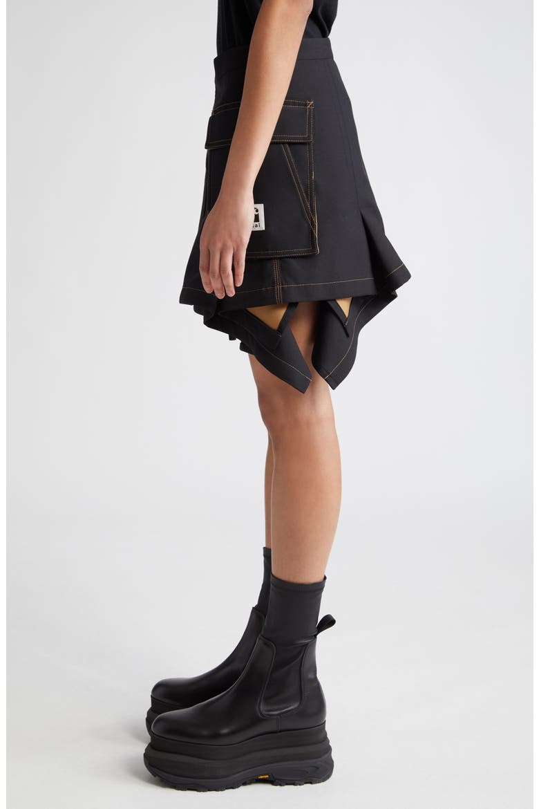 Carhartt WIP Asymmetric Wrap Skirt, Alternate, color, BLACK