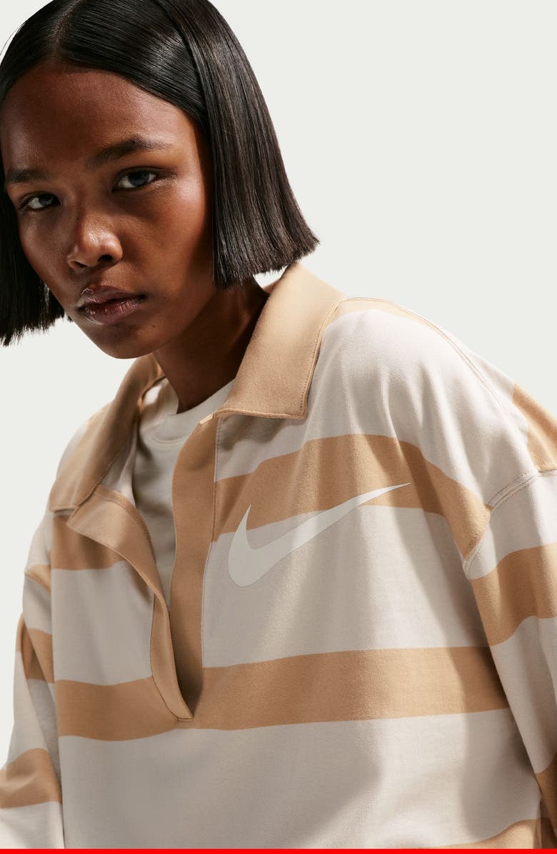 Nike Sportswear Prep Stripe Cotton Top, Alternate, color, Light Bone/Sail