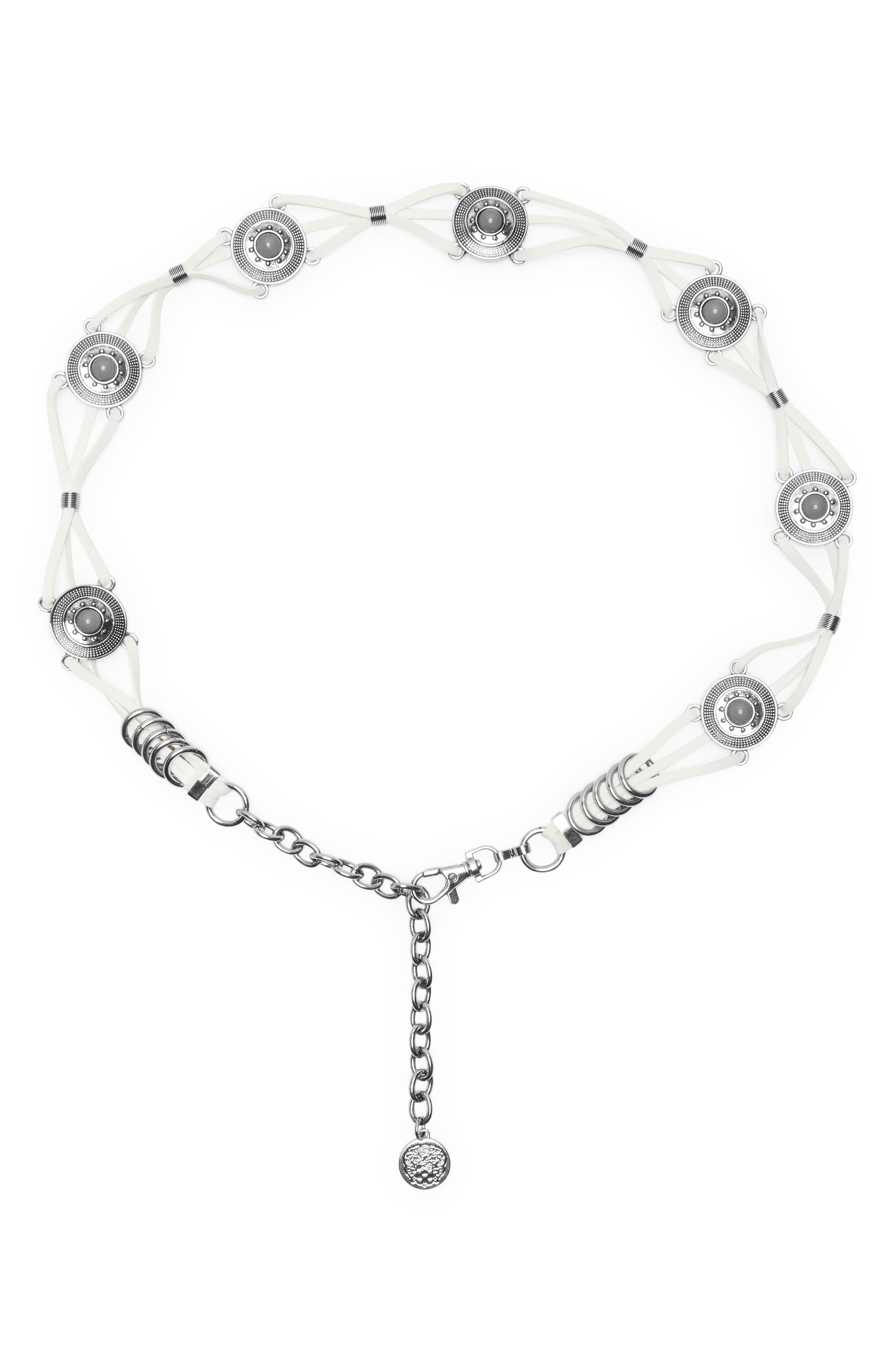 Vince Camuto Resin Concho Faux Leather Belt