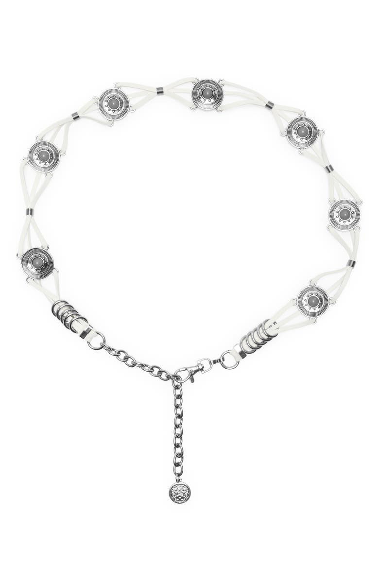 Vince Camuto Resin Concho Faux Leather Belt, Main, color, White